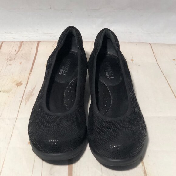 VANELi SPORT WOMEN'S SUEDE SHIMMERY BLACK PATTERN SLIP ON SHOES COMFORT SIZE 7.5 - Picture 2 of 13